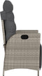 vidaXL - Tuinstoelen - 2 - st - verstelbaar - voetensteun - poly - rattan - lichtgrijs
