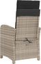 vidaXL - Tuinstoelen - 2 - st - verstelbaar - voetensteun - poly - rattan - lichtgrijs