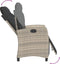 vidaXL - Tuinstoelen - 2 - st - verstelbaar - voetensteun - poly - rattan - lichtgrijs