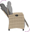 vidaXL - Tuinstoelen - 2 - st - verstelbaar - voetensteun - poly - rattan - beige - mix