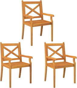 vidaXL - Tuinstoelen - 3 - st - massief - acaciahout
