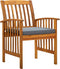 vidaXL - Tuinstoelen - 3 - st - met - kussens - massief - acaciahout