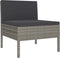 vidaXL - Tuinstoelen - 3 - st - met - kussens - poly - rattan - grijs