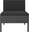 vidaXL - Tuinstoelen - 3 - st - met - kussens - poly - rattan - zwart
