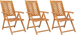 vidaXL - Tuinstoelen - 3 - st - verstelbaar - massief - acaciahout