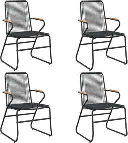 vidaXL - Tuinstoelen - 4 - st - 58x59x85,5 - cm - PVC-rattan - zwart