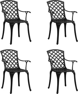 vidaXL - Tuinstoelen - 4 - st - gietaluminium - zwart