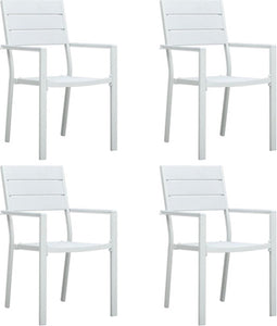 vidaXL - Tuinstoelen - 4 - st - hout-look - HDPE - wit