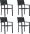 vidaXL - Tuinstoelen - 4 - st - hout-look - HDPE - zwart