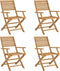 vidaXL - Tuinstoelen - 4 - st - inklapbaar - 54,5x61,5x86,5 - cm - acaciahout