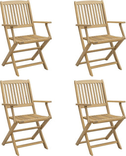 vidaXL - Tuinstoelen - 4 - st - inklapbaar - 57,5x54,5x90 - cm - massief - acaciahout