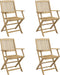 vidaXL - Tuinstoelen - 4 - st - inklapbaar - 57,5x54,5x90 - cm - massief - acaciahout