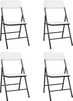 vidaXL - Tuinstoelen - 4 - st - inklapbaar - HDPE - wit