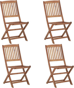 vidaXL - Tuinstoelen - 4 - st - inklapbaar - massief - acaciahout