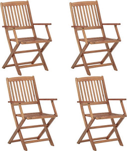 vidaXL - Tuinstoelen - 4 - st - inklapbaar - massief - acaciahout