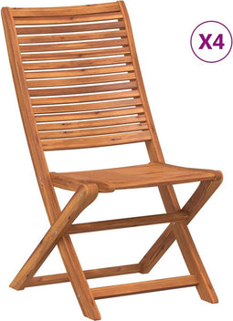 vidaXL - Tuinstoelen - 4 - st - inklapbaar - massief - acaciahout