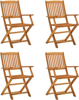 vidaXL - Tuinstoelen - 4 - st - inklapbaar - massief - eucalyptushout