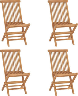 vidaXL - Tuinstoelen - 4 - st - inklapbaar - massief - teakhout