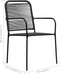 vidaXL - Tuinstoelen - 4 - st - katoenen - touw - en - staal - zwart