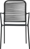 vidaXL - Tuinstoelen - 4 - st - katoenen - touw - en - staal - zwart