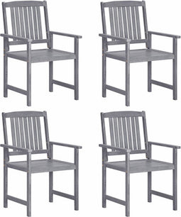 vidaXL - Tuinstoelen - 4 - st - massief - acaciahout - grijs