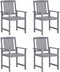 vidaXL - Tuinstoelen - 4 - st - massief - acaciahout - grijs