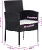 vidaXL - Tuinstoelen - 4 - st - met - crèmewitte - kussens - poly - rattan - zwart
