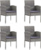 vidaXL - Tuinstoelen - 4 - st - met - donkergrijze - kussens - poly - rattan - grijs