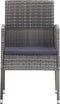 vidaXL - Tuinstoelen - 4 - st - met - donkergrijze - kussens - poly - rattan - grijs