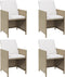 vidaXL - Tuinstoelen - 4 - st - met - kussens - poly - rattan - beige