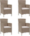 vidaXL - Tuinstoelen - 4 - st - met - kussens - poly - rattan - beige