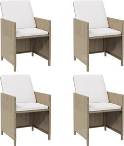 vidaXL - Tuinstoelen - 4 - st - met - kussens - poly - rattan - beige