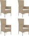 vidaXL - Tuinstoelen - 4 - st - met - kussens - poly - rattan - beige