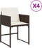 vidaXL - Tuinstoelen - 4 - st - met - kussens - poly - rattan - bruin