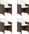 vidaXL - Tuinstoelen - 4 - st - met - kussens - poly - rattan - bruin