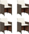 vidaXL - Tuinstoelen - 4 - st - met - kussens - poly - rattan - bruin