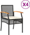 vidaXL - Tuinstoelen - 4 - st - met - kussens - poly - rattan - en - acaciahout - zwart