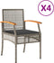 vidaXL - Tuinstoelen - 4 - st - met - kussens - poly - rattan - en - acaciahout - grijs