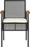 vidaXL - Tuinstoelen - 4 - st - met - kussens - poly - rattan - en - acaciahout - zwart