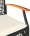 vidaXL - Tuinstoelen - 4 - st - met - kussens - poly - rattan - en - acaciahout - zwart