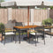 vidaXL - Tuinstoelen - 4 - st - met - kussens - poly - rattan - en - acaciahout - zwart