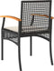 vidaXL - Tuinstoelen - 4 - st - met - kussens - poly - rattan - en - acaciahout - zwart