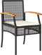 vidaXL - Tuinstoelen - 4 - st - met - kussens - poly - rattan - en - acaciahout - zwart