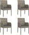 vidaXL - Tuinstoelen - 4 - st - met - kussens - poly - rattan - grijs