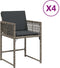 vidaXL - Tuinstoelen - 4 - st - met - kussens - poly - rattan - grijs