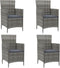 vidaXL - Tuinstoelen - 4 - st - met - kussens - poly - rattan - grijs