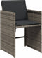 vidaXL - Tuinstoelen - 4 - st - met - kussens - poly - rattan - grijs