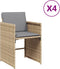 vidaXL - Tuinstoelen - 4 - st - met - kussens - poly - rattan - gemengd - beige