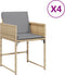 vidaXL - Tuinstoelen - 4 - st - met - kussens - poly - rattan - gemengd - beige