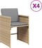 vidaXL - Tuinstoelen - 4 - st - met - kussens - poly - rattan - gemengd - beige